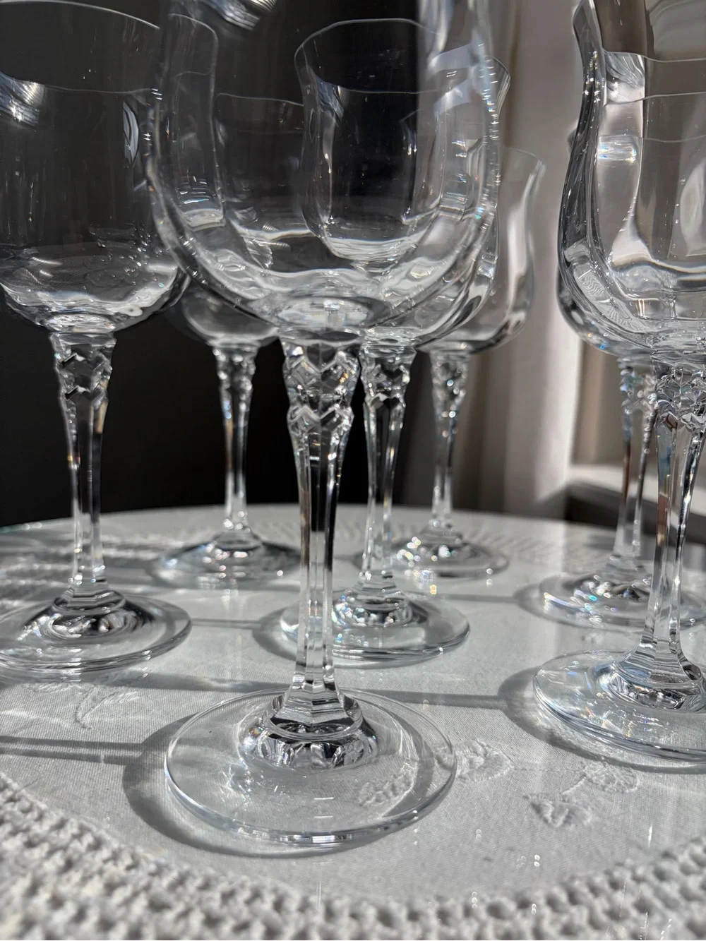 Towel Silhouette Crystal Glasses - Set of 7